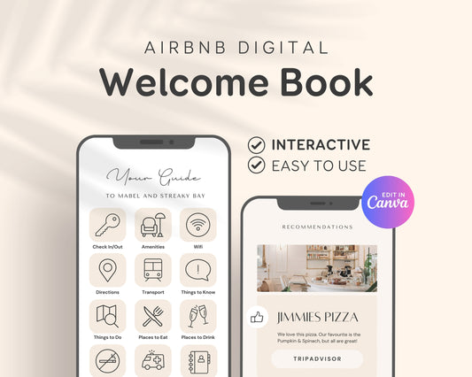 Modern Digital Airbnb Vacation Rental Welcome Guide