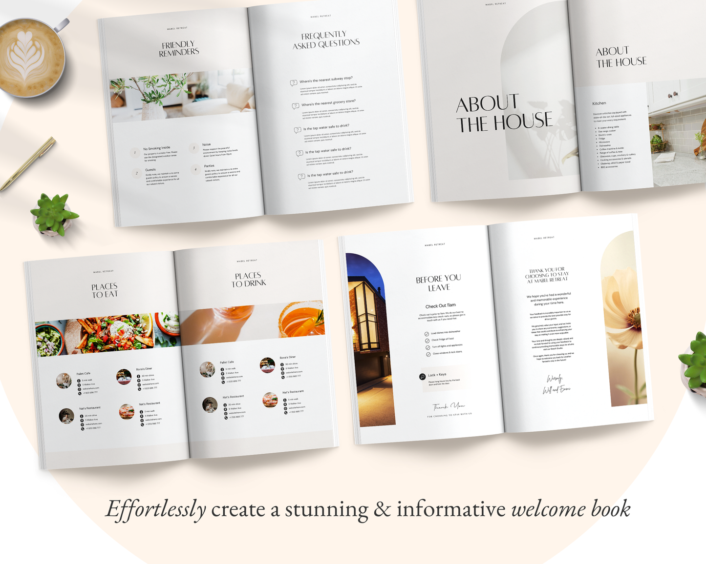 Modern Airbnb Welcome Guide Book Template, Printable