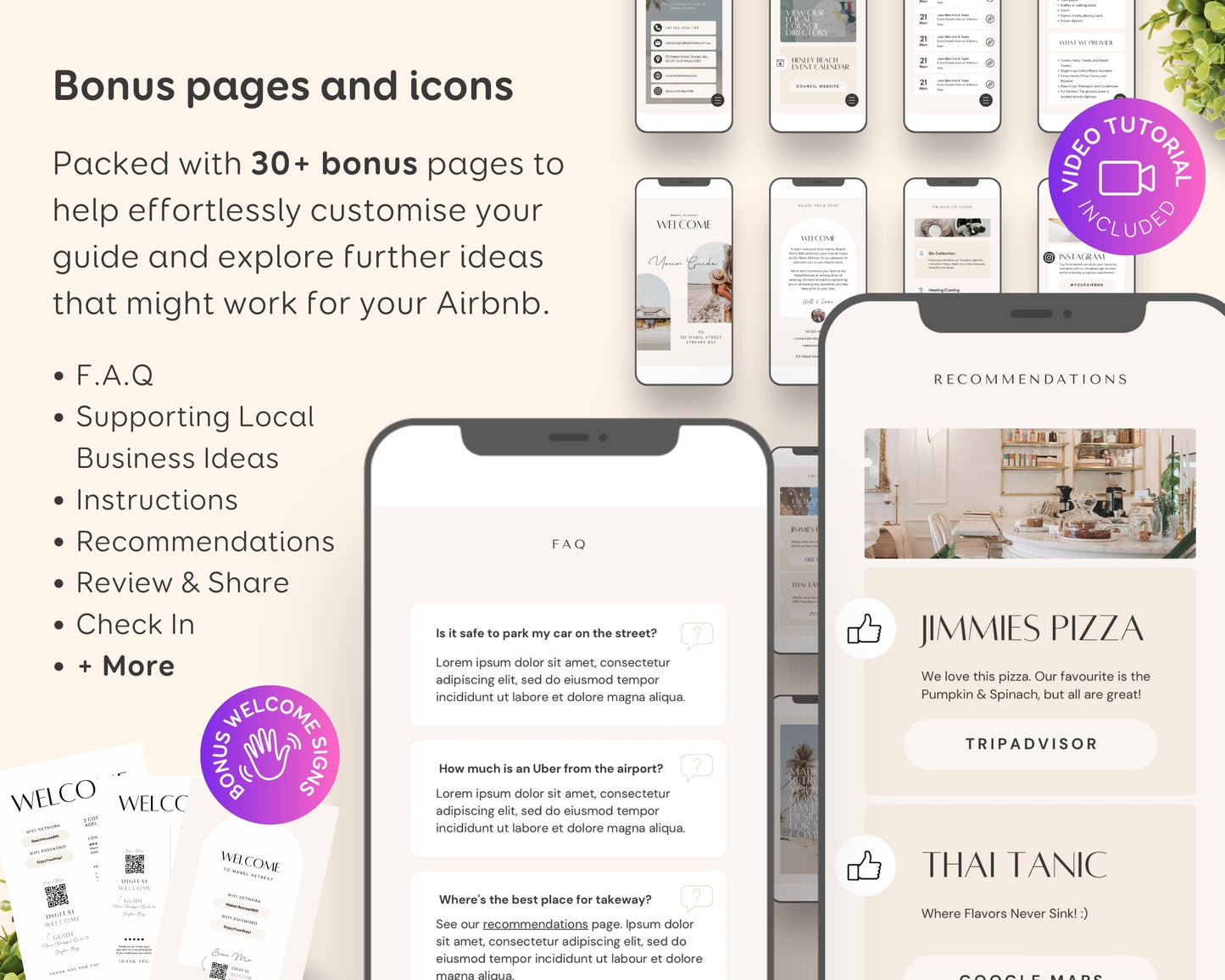 Modern Digital Airbnb Vacation Rental Welcome Guide