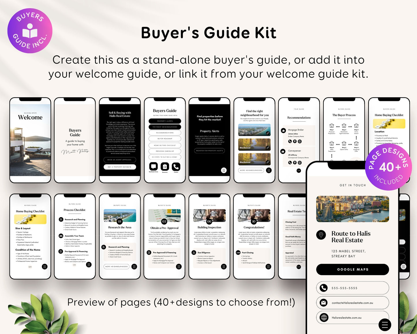 Digital Real Estate Agent Realtor Welcome New Client Guide Templates Canva, About Profile Marketing Digital Bundle Packet, New Buyer Seller