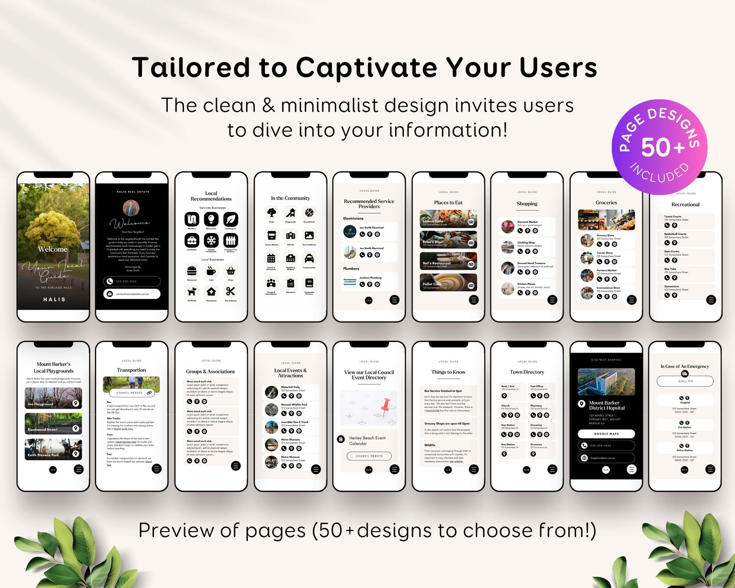 Relocation Local Community Digital & Printable Guide Template for Real Estate Agents, Realtors, City Guide, Cards Download PDF eBook Canva