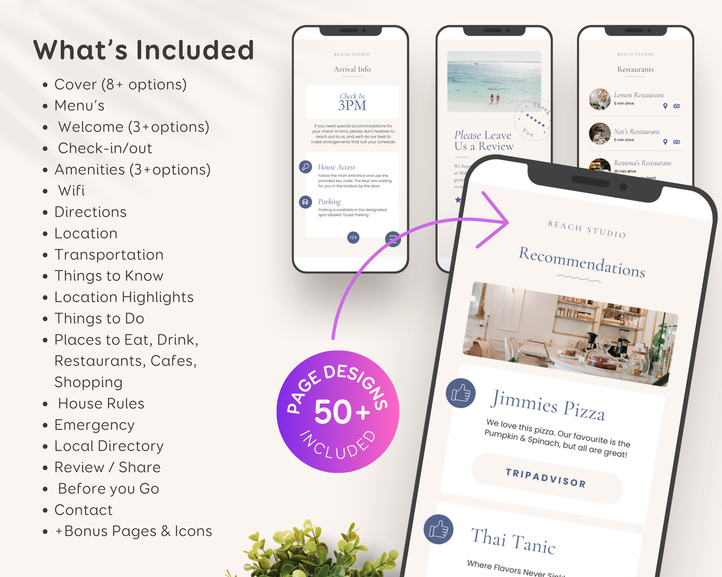 Digital Airbnb Welcome Guide Book, Beach House Vacation Rental Guide Template Canva