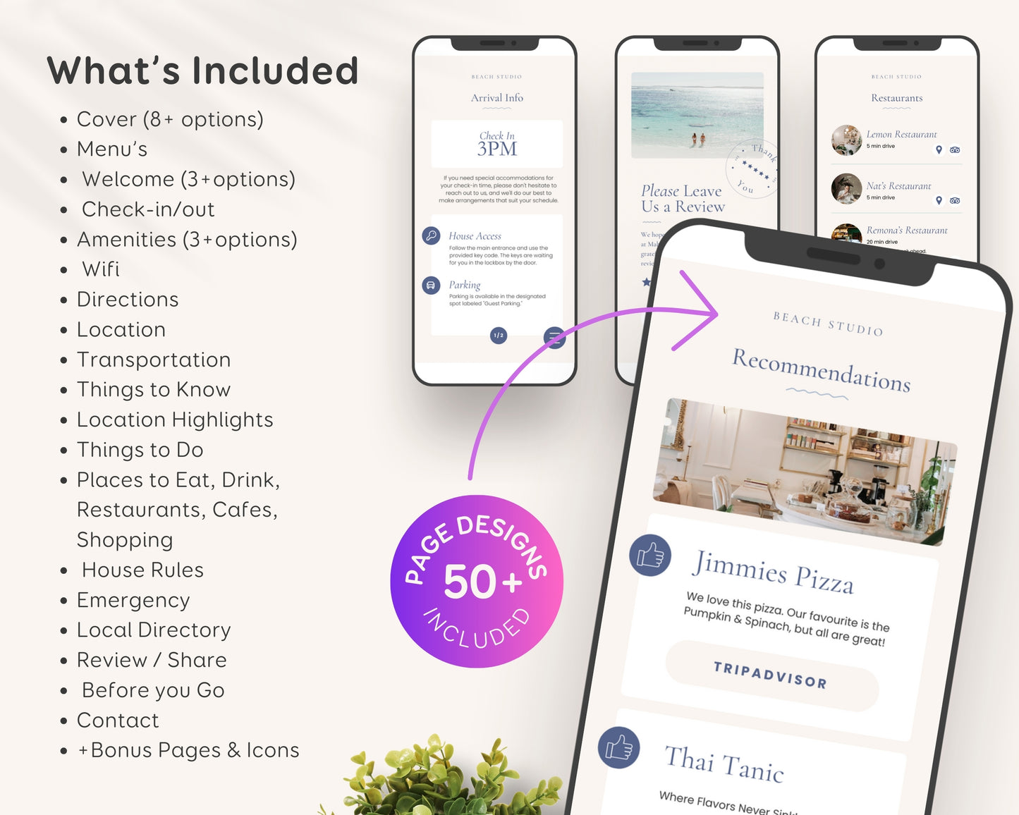 Beach House Welcome Book Digital & Printable Airbnb Welcome Book Template Beach House Vacation Rental Guidebook Canva House Manual, PDF BC1