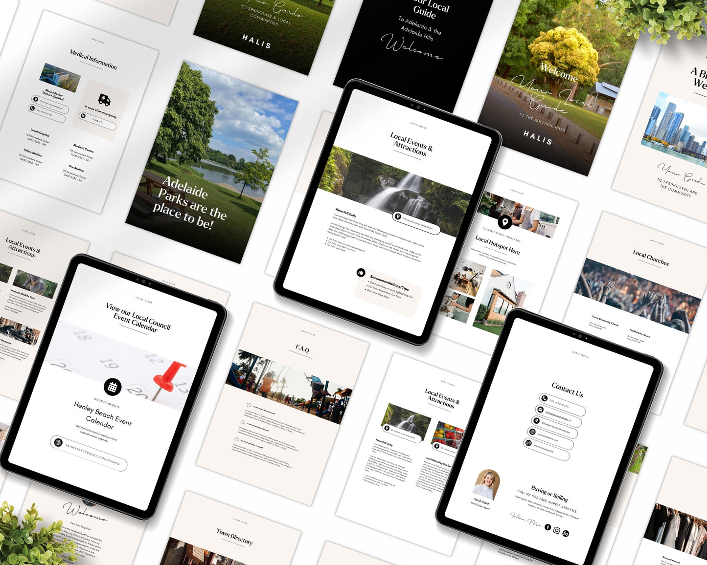 Local Community Guide Template Relocation Guide For Real Estate Realtor Marketing Neighborhood Guide City Guide Locals Newsletter, Canva RE1