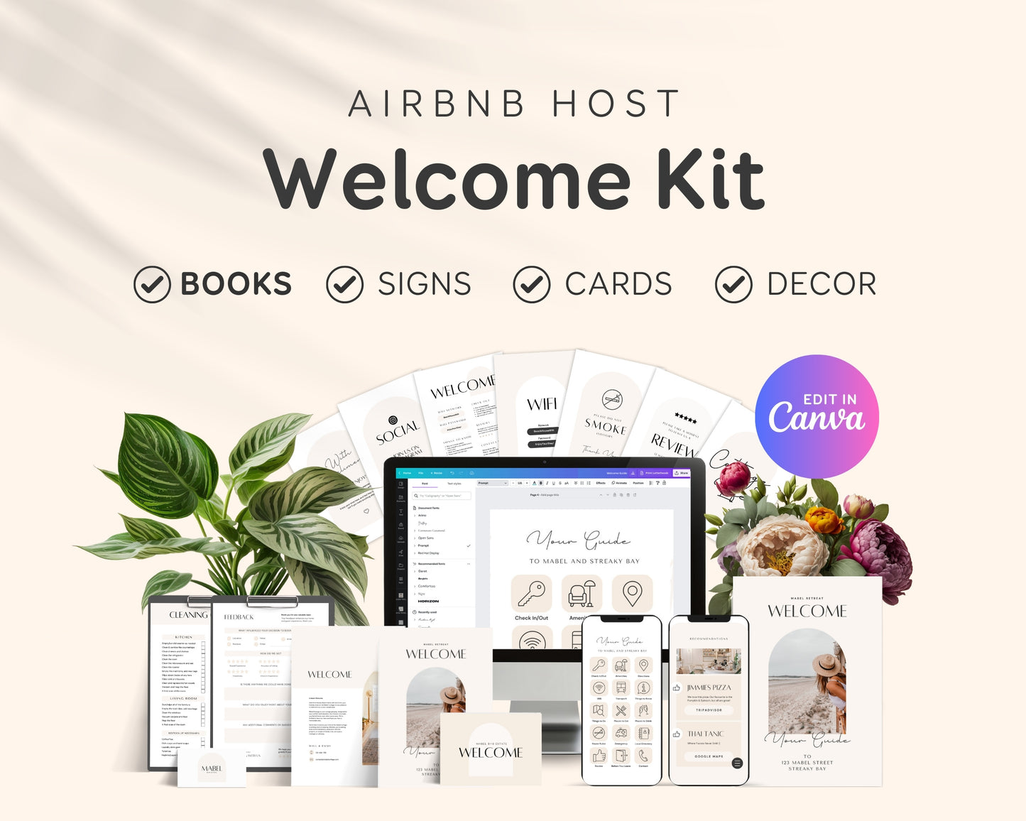 Vacation Rental Property Short Term Rental Welcome Book Bundle Kit Pack