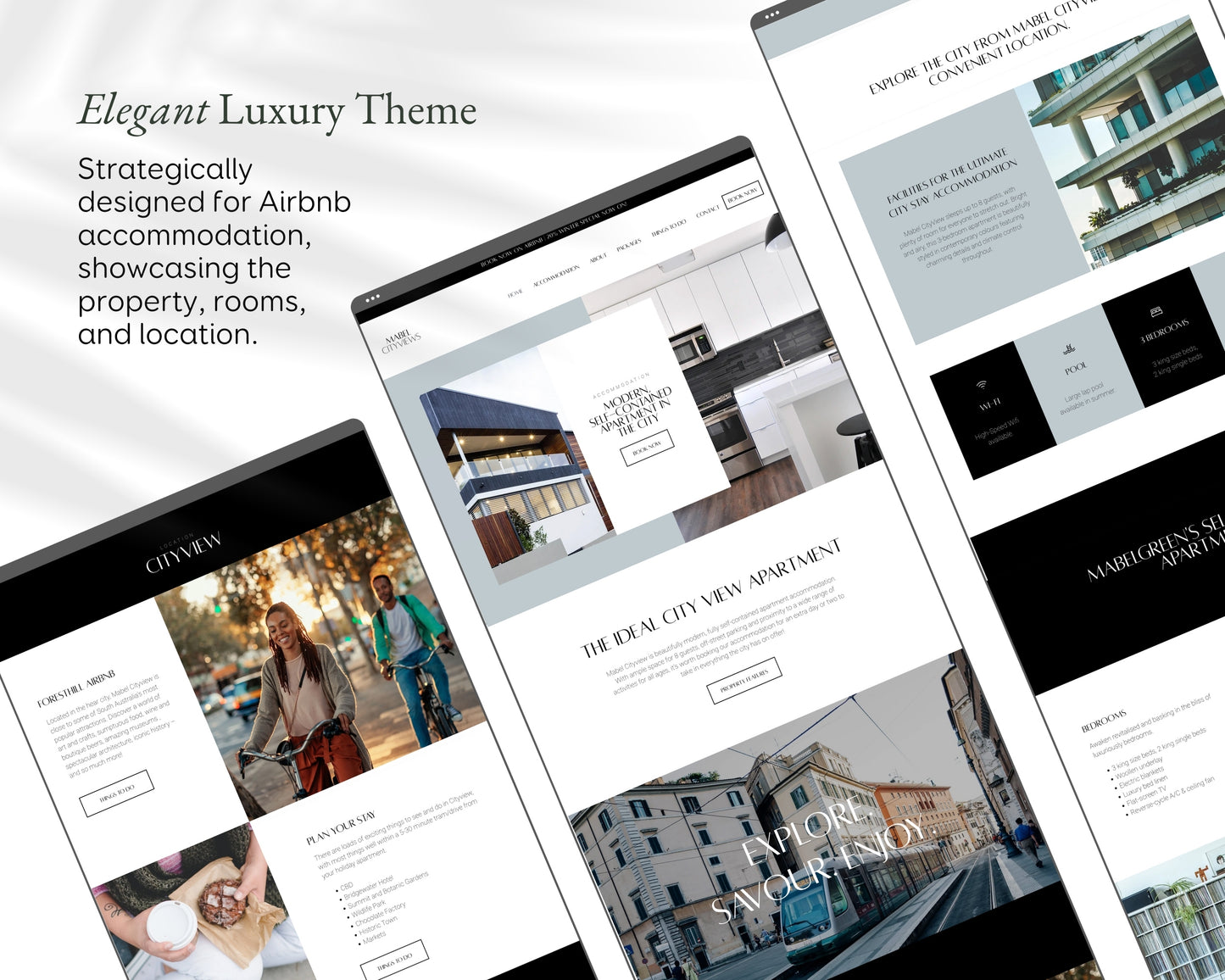 Lodging Bed and Breakfast Airbnb Accommodation Wix Premium Template