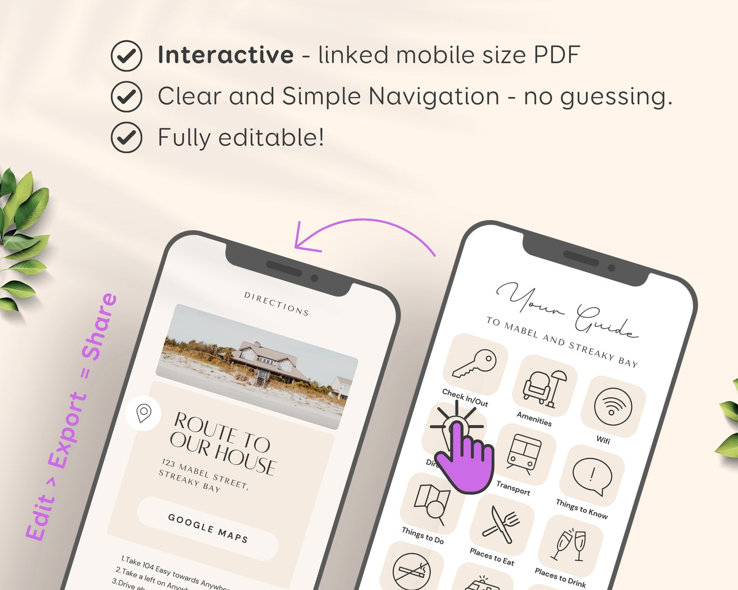Modern Digital Airbnb Vacation Rental Welcome Guide