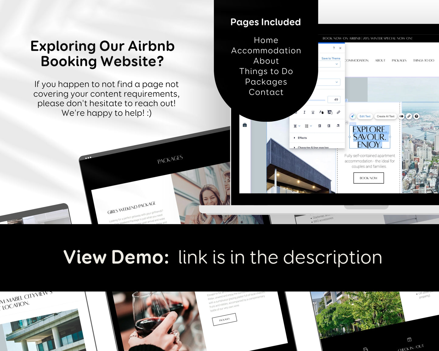 Lodging Bed and Breakfast Airbnb Accommodation Wix Premium Template