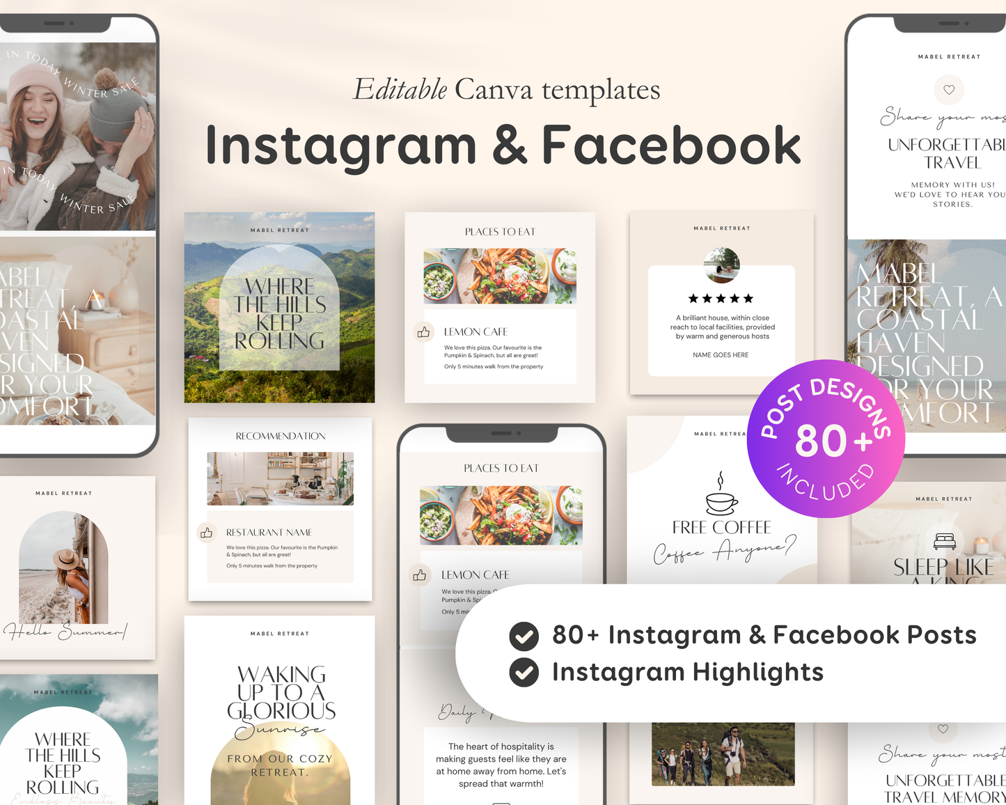 Airbnb, Bed & Breakfast Host Canva Templates Bundle, Brochure, Welcome Book, Sign Bundle, Thank You, Canva Templates