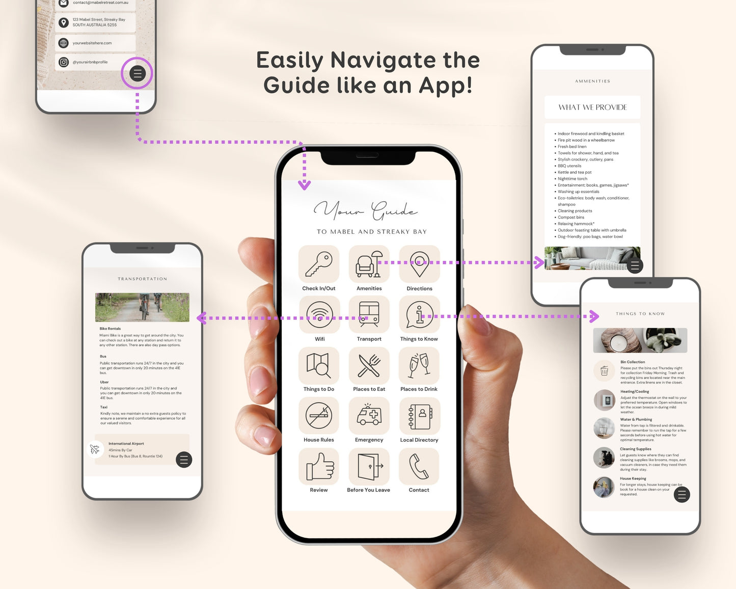 Modern Digital Airbnb Vacation Rental Welcome Guide