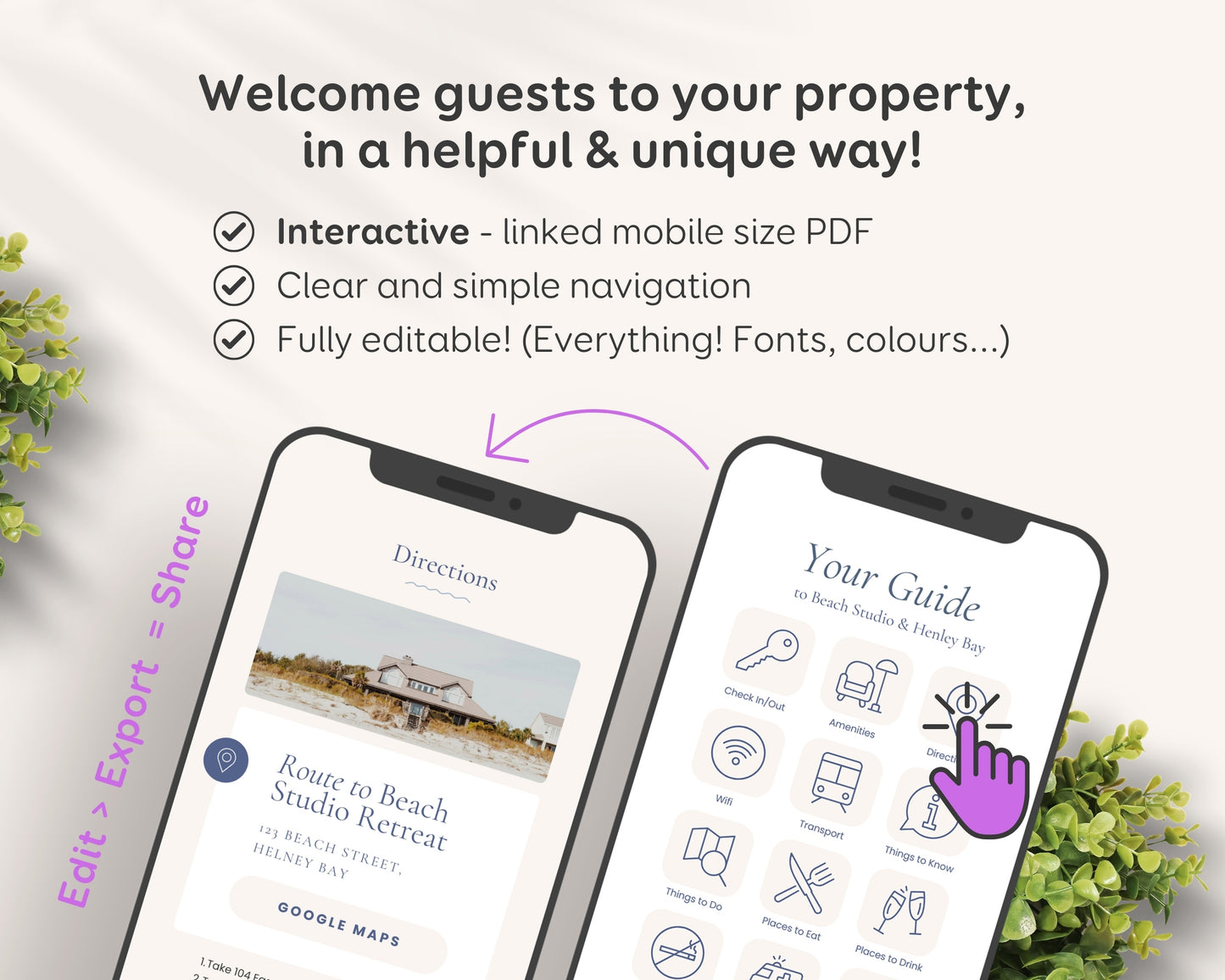 Beach House Welcome Book Digital & Printable Airbnb Welcome Book Template Beach House Vacation Rental Guidebook Canva House Manual, PDF BC1