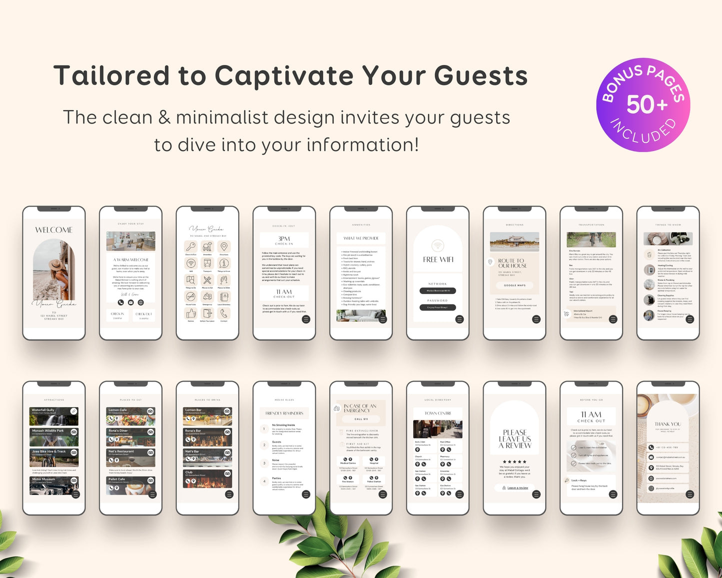 Modern Digital Airbnb Vacation Rental Welcome Guide
