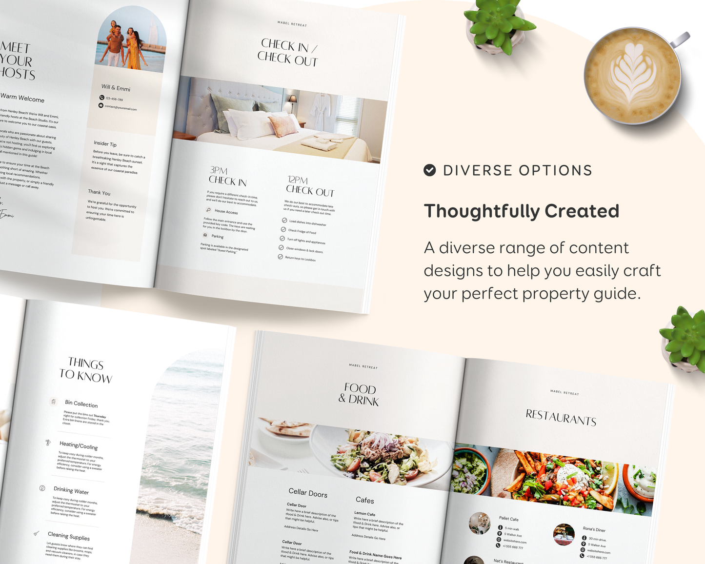Modern Airbnb Welcome Guide Book Template, Printable