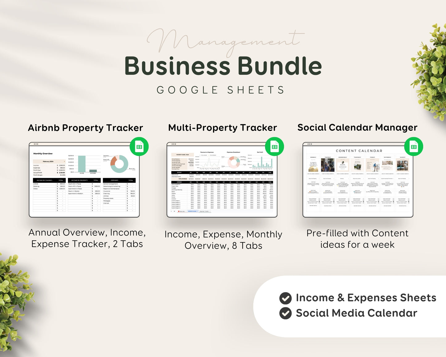 Airbnb, Bed & Breakfast Host Canva Templates Bundle, Brochure, Welcome Book, Sign Bundle, Thank You, Canva Templates - Green Taupe