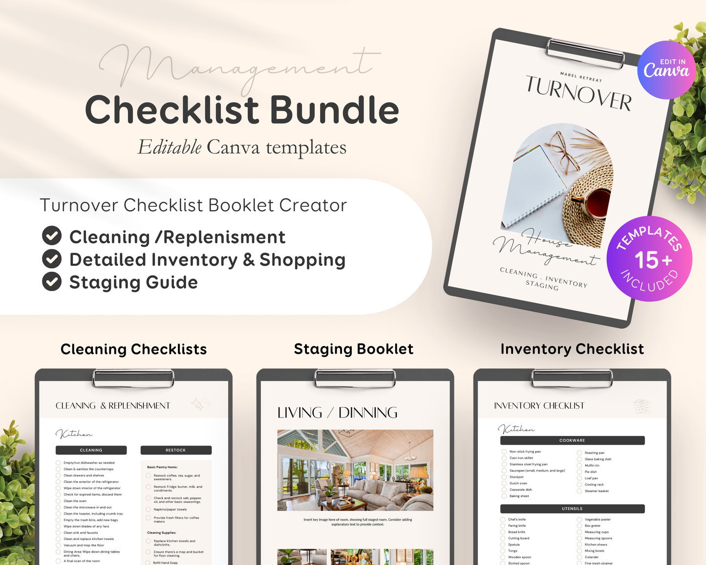 Airbnb, Bed & Breakfast Host Canva Templates Bundle, Brochure, Welcome Book, Sign Bundle, Thank You, Canva Templates