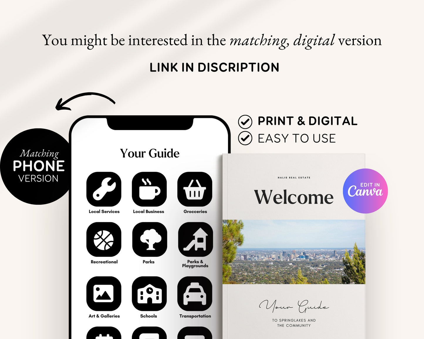 Local Community Guide Template Relocation Guide For Real Estate Realtor Marketing Neighborhood Guide City Guide Locals Newsletter, Canva RE1