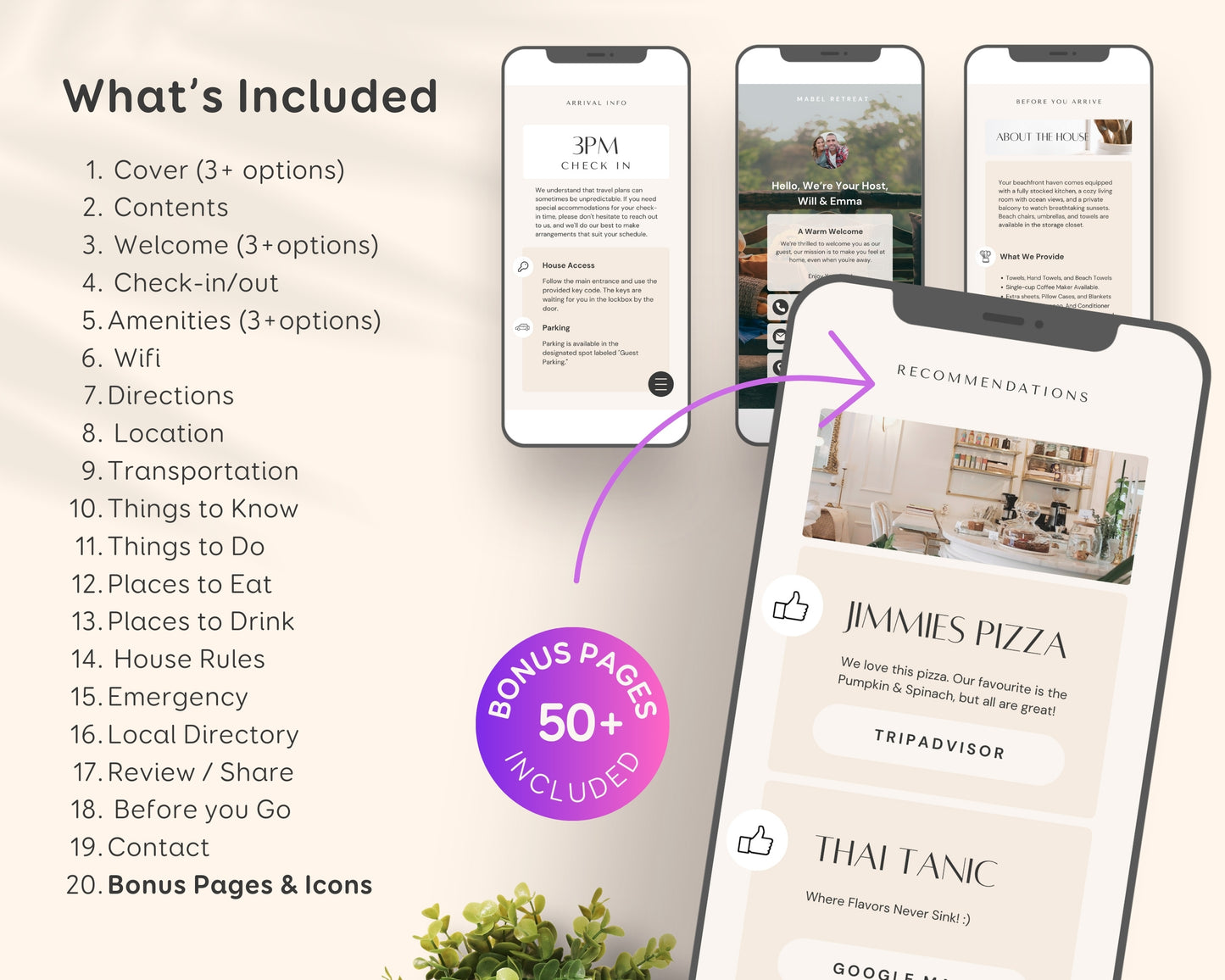 Modern Digital Airbnb Vacation Rental Welcome Guide
