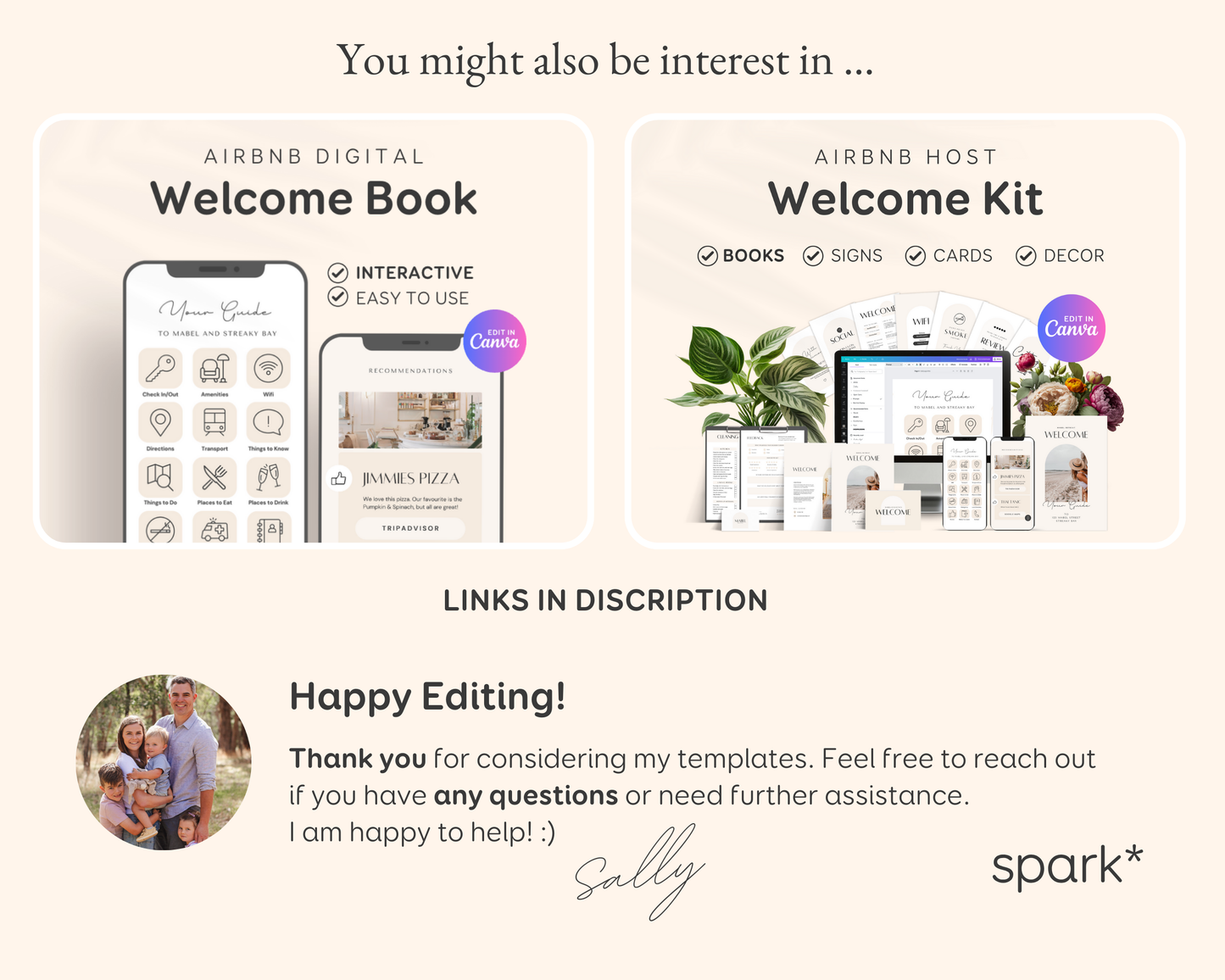Modern Airbnb Welcome Guide Book Template, Printable