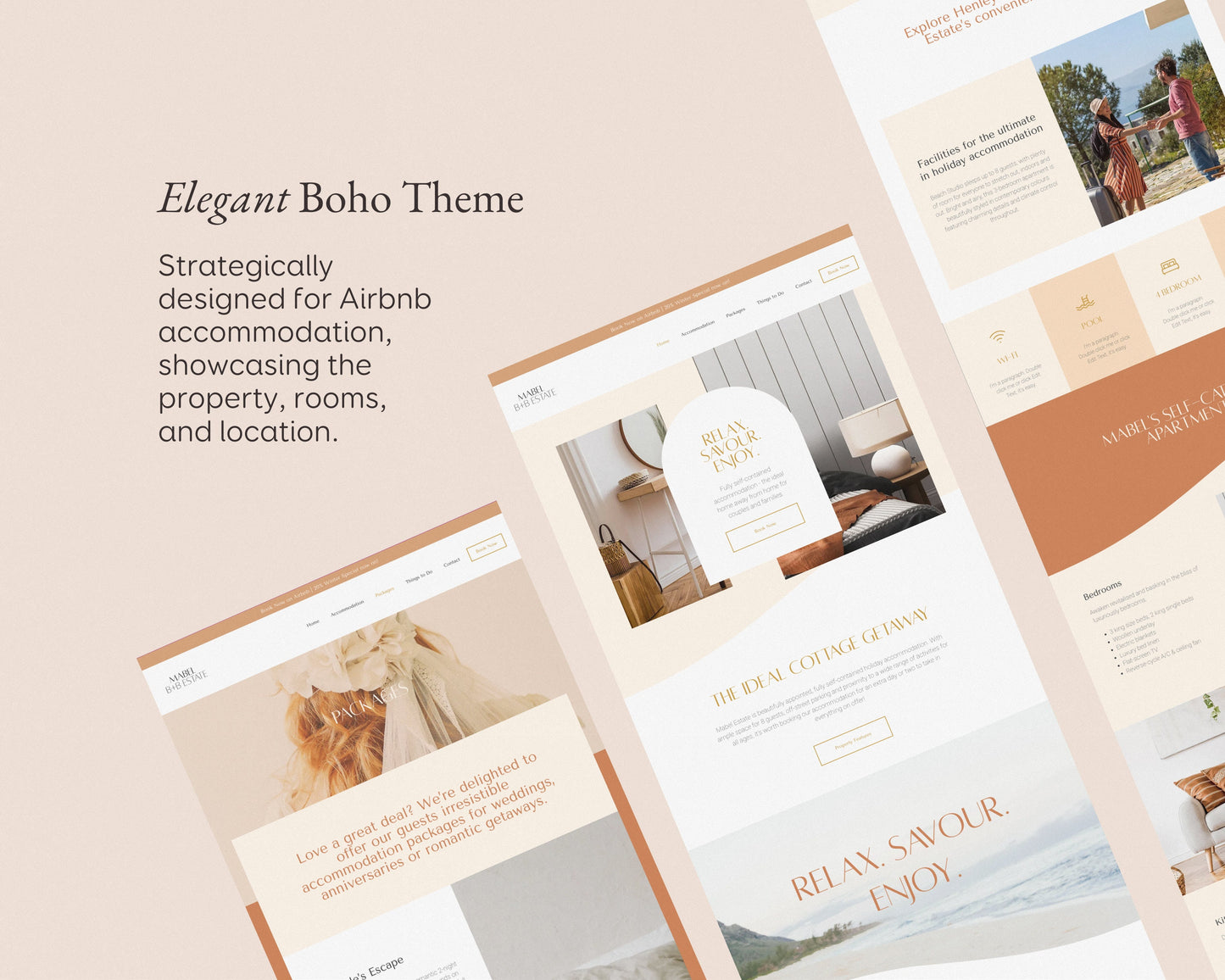 Bed & Breakfast Wix Theme Premium Template, Real Estate, Vrbo, Airbnb, Vacation Rental