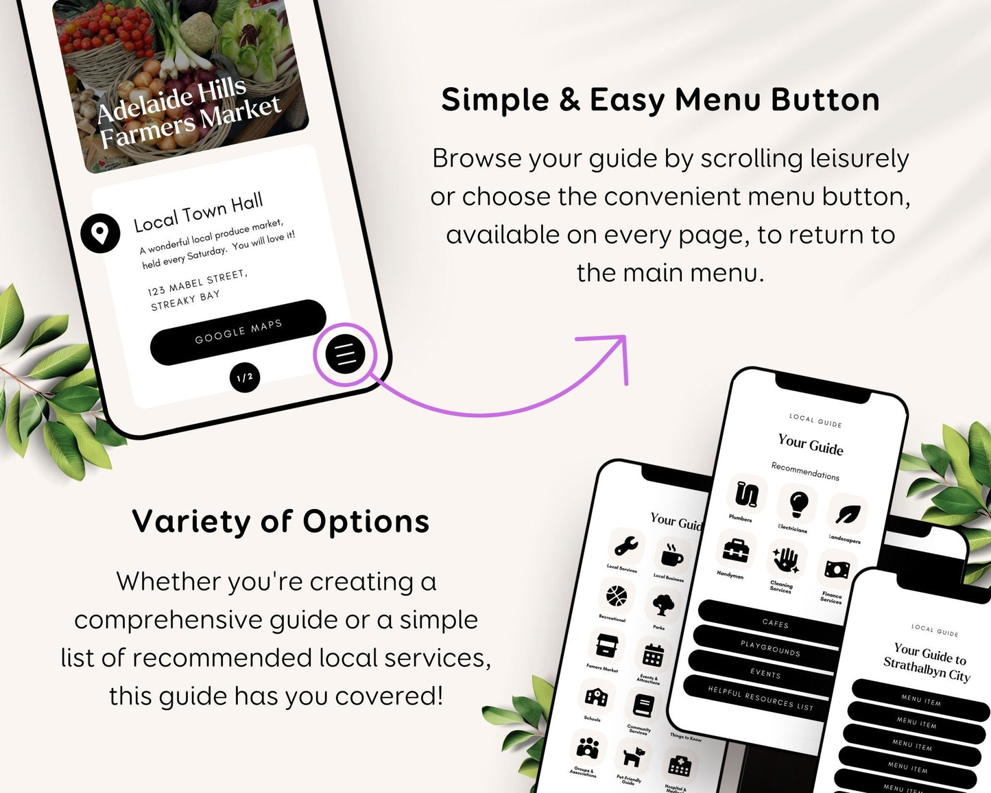 Relocation Local Community Digital & Printable Guide Template for Real Estate Agents, Realtors, City Guide, Cards Download PDF eBook Canva
