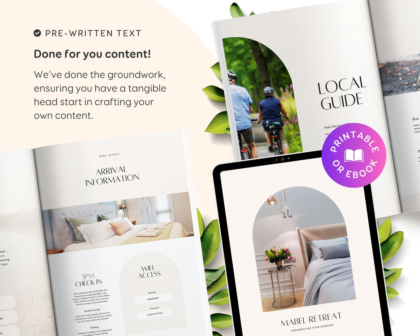 Modern Airbnb Welcome Guide Book Template, Printable