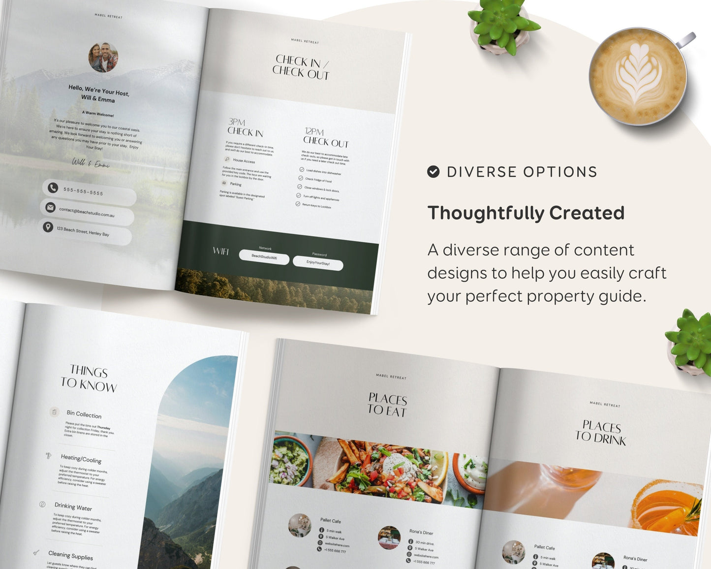 Airbnb Welcome Guidebook for Lake House Mountains Airbnb Welcome Book Template Airbnb Welcome Book Cabin Lodge Forest Green Taupe Rental EG2