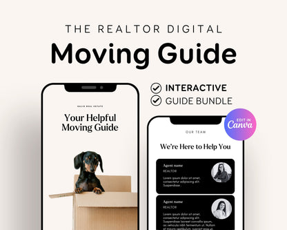 Realtor Moving Guide Template: Editable Digital Checklist for Agents RE1