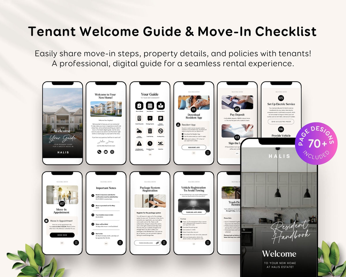 Apartment Welcome Guide - Move-In Rules and Amenities Template RE1