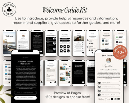 Digital Real Estate Agent Realtor Welcome New Client Guide Templates Canva, About Profile Marketing Digital Bundle Packet, New Buyer Seller