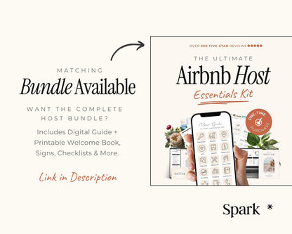 Modern Airbnb Welcome Guide Book Template, Printable