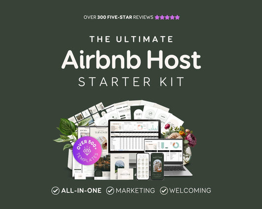 Airbnb Cabin Host Template Bundle- Digital & Printable Welcome Guide Books, Signs, Checklists + More (Editable Canva Download) EG3