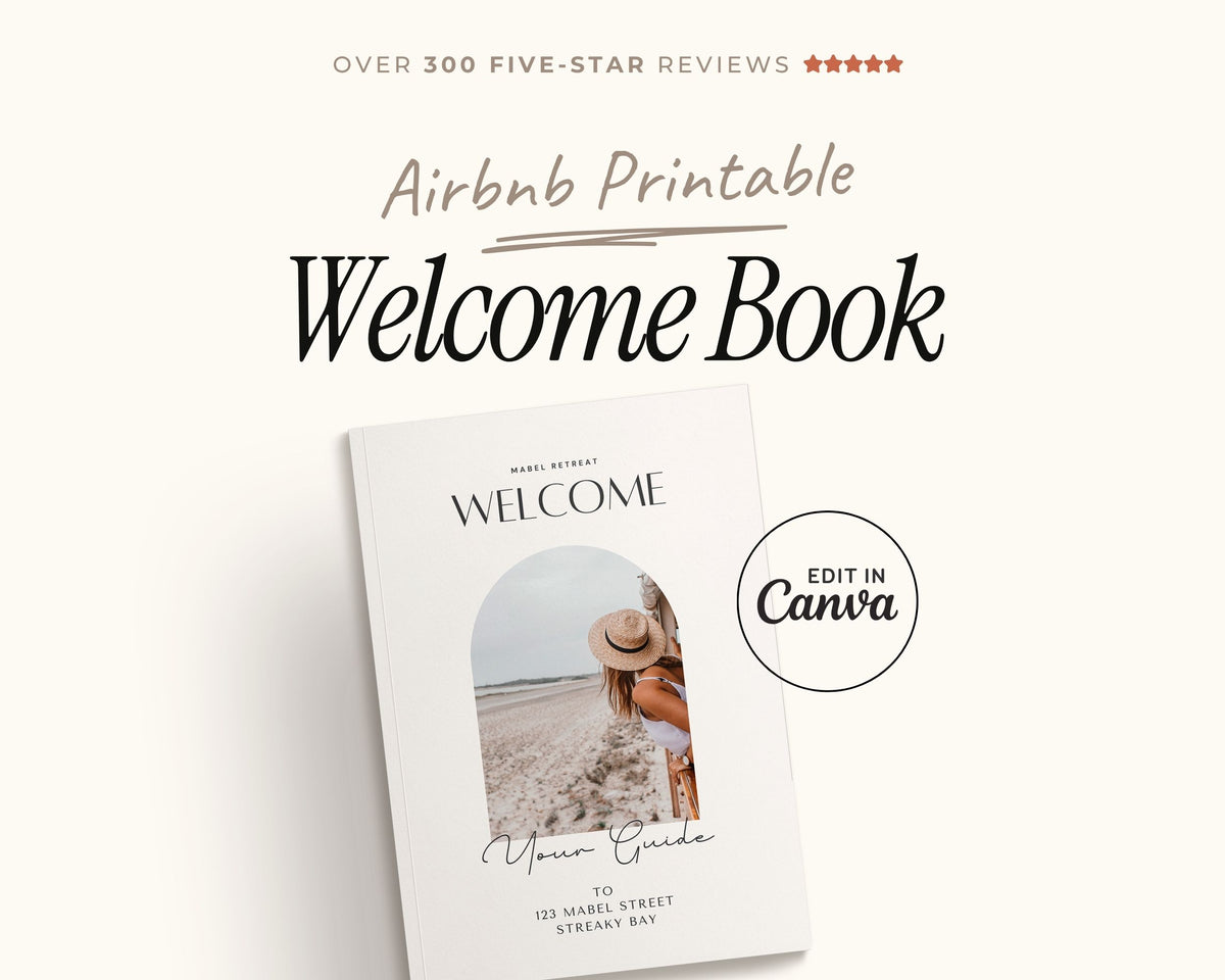Modern Airbnb Welcome Guide Book Template, Printable
