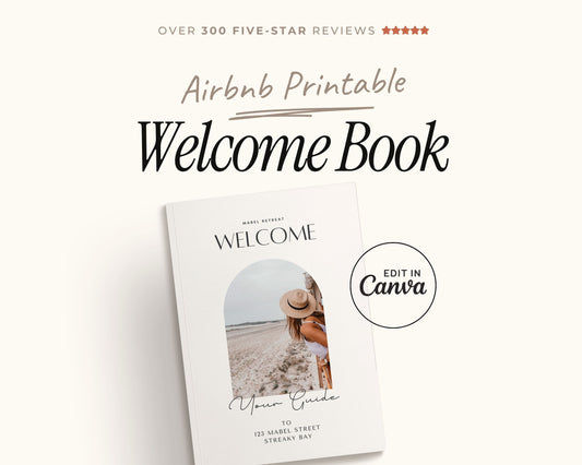 Modern Airbnb Welcome Guide Book Template, Printable