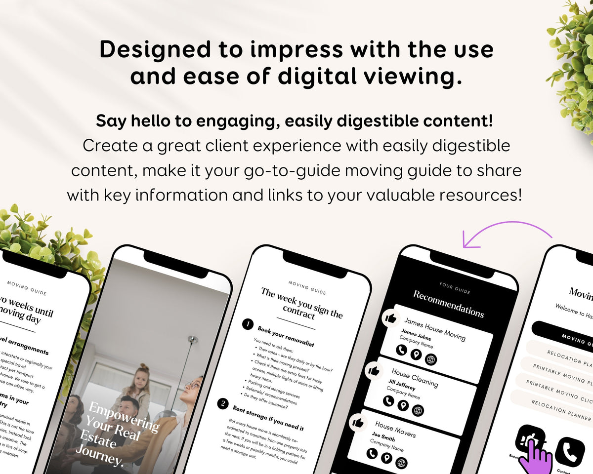 Realtor Moving Guide Template: Editable Digital Checklist for Agents RE1