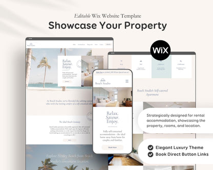 Modern Beach Airbnb Host Bundle: Website, Welcome Books, Signs, Checklists, Spreadsheets & Marketing (Editable Canva Templates) BC1