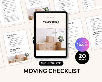 Moving Checklist: Realtor Client Guide (Editable Canva Template) RE1