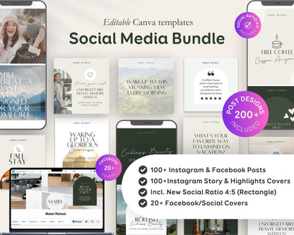 Airbnb Cabin Host Template Bundle- Digital & Printable Welcome Guide Books, Signs, Checklists + More (Editable Canva Download) EG3