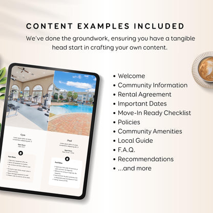 Rental Tenant Handbook Template, Editable Move-In Guide (Printable PDF) RE1