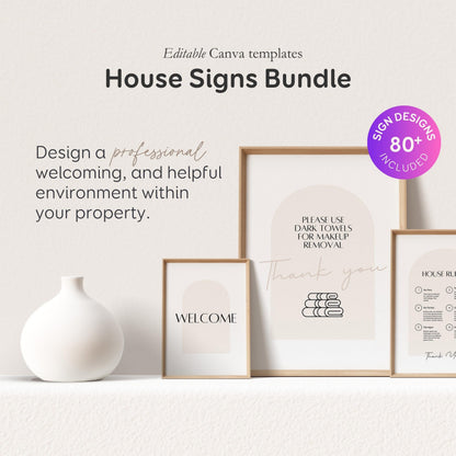 Airbnb Hosting Bundle: Website, Welcome Books, Signs, Checklists, Spreadsheets & Marketing - Editable Canva Templates - EG2
