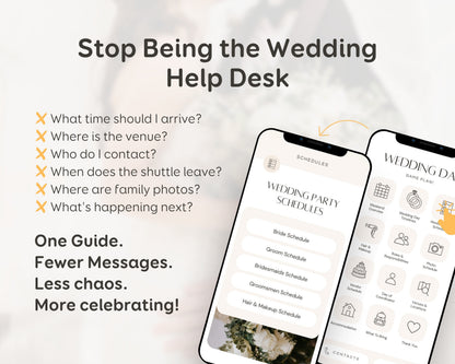Wedding Day Game Plan | Mobile APP-Like Planner Timeline Template | Itinerary, Day Of Coordinator, Checklists (Digital Download)