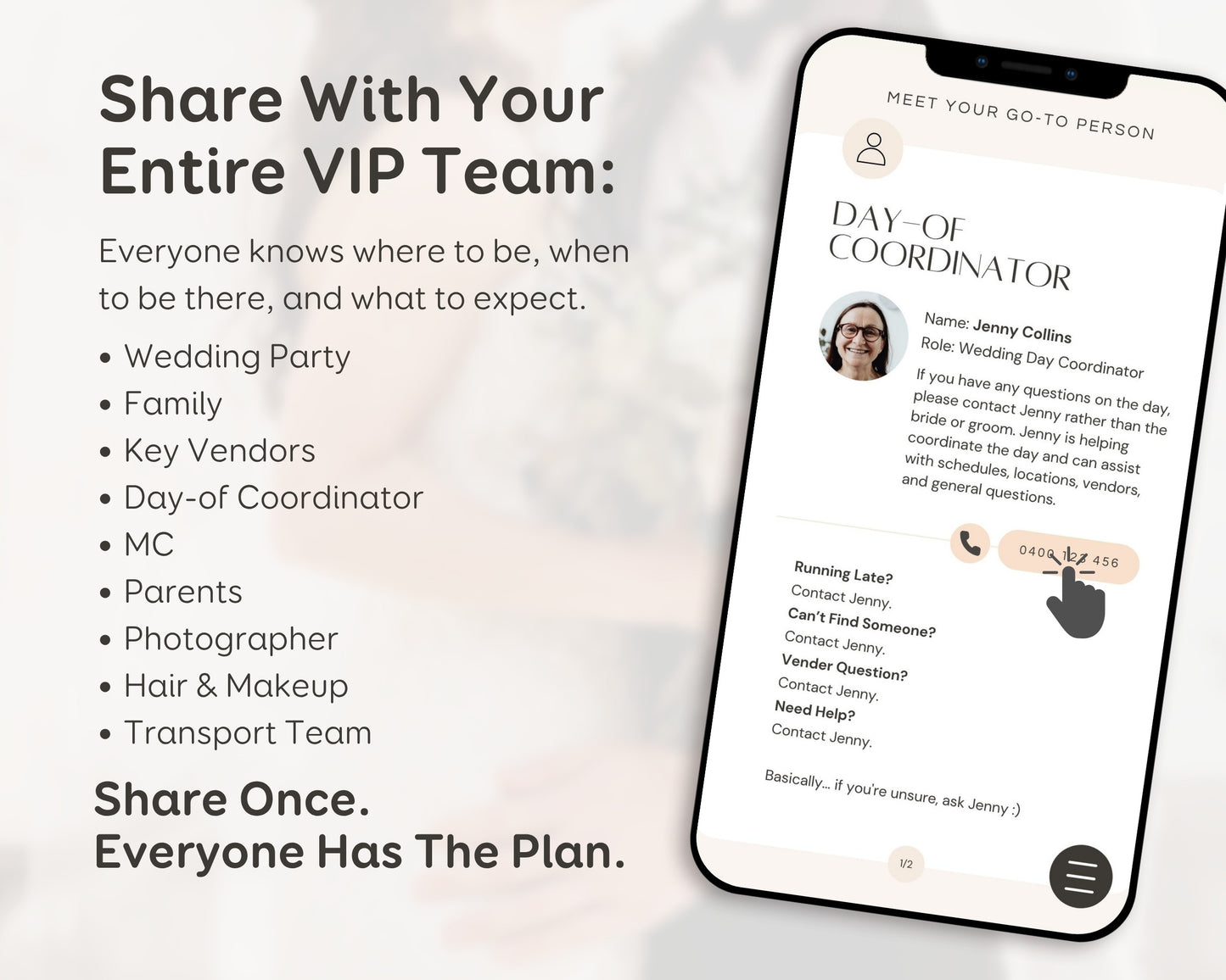 Wedding Day Game Plan | Mobile APP-Like Planner Timeline Template | Itinerary, Day Of Coordinator, Checklists (Digital Download)