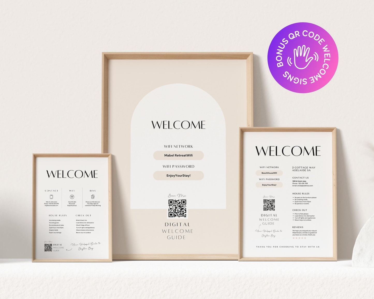 Printable & Digital Airbnb Welcome Book Canva Templates