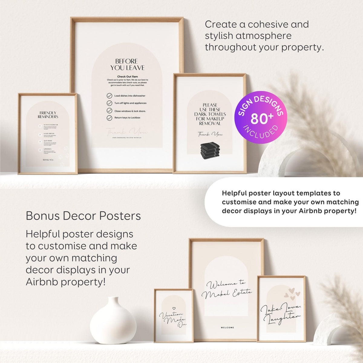 Airbnb Host Template Bundle - House Signs, Welcome Guide Books, Cleaning Checklists & More! EG2