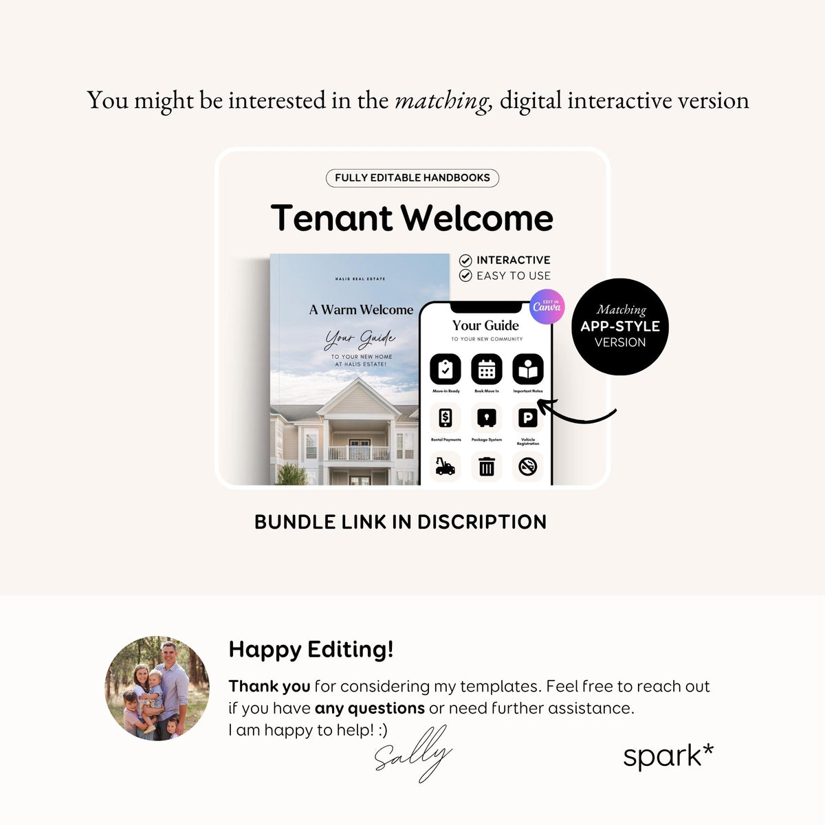 Rental Tenant Handbook Template, Editable Move-In Guide (Printable PDF) RE1