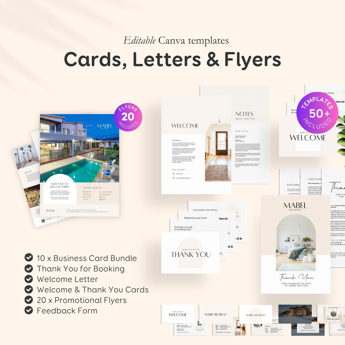 Airbnb Hosting Bundle: Website, Welcome Books, Signs, Checklists, Spreadsheets & Marketing - Editable Canva Templates - EG2