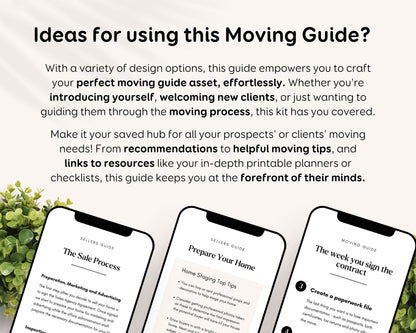 Realtor Moving Guide Template: Editable Digital Checklist for Agents RE1