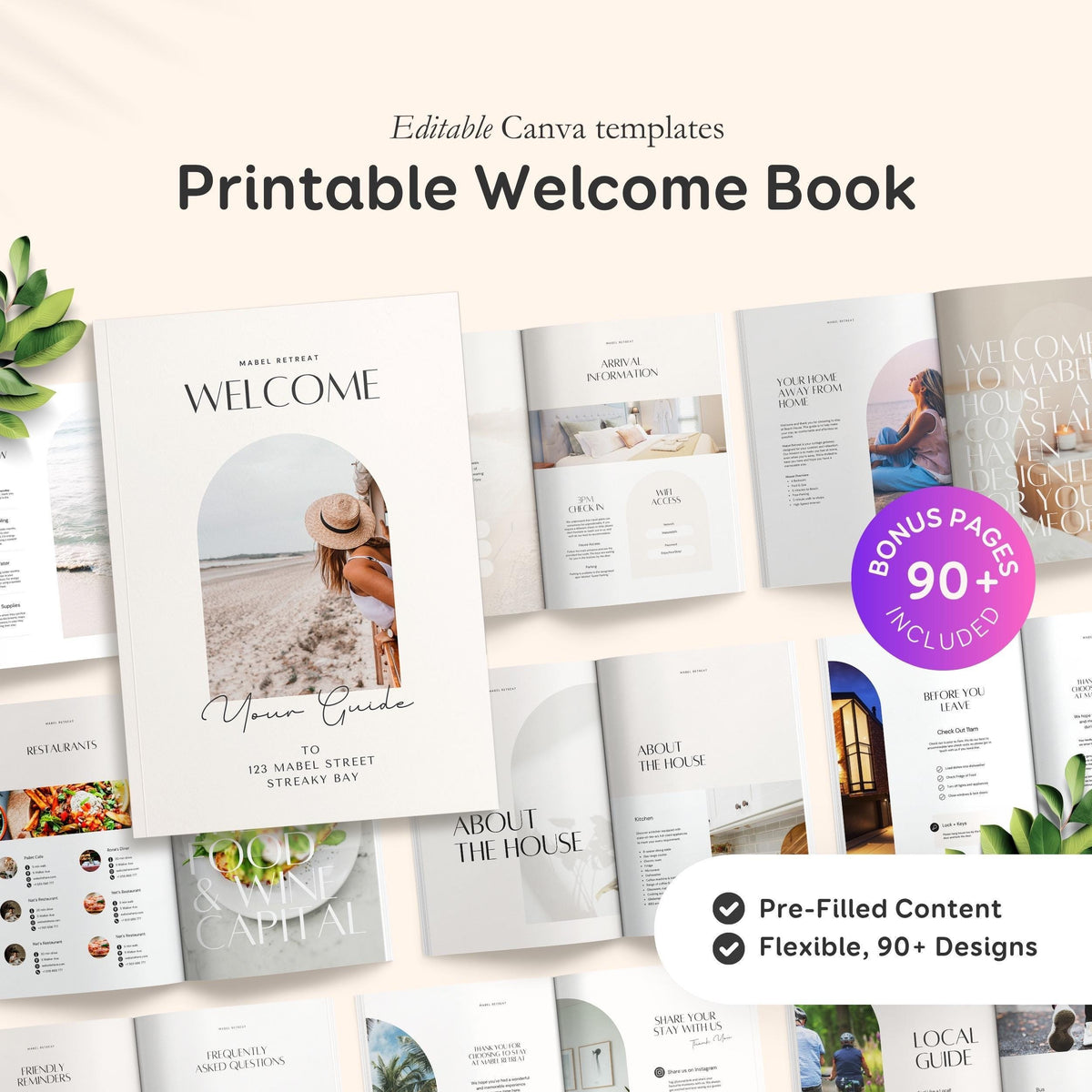 Airbnb Host Template Bundle - House Signs, Welcome Guide Books, Cleaning Checklists & More! EG2