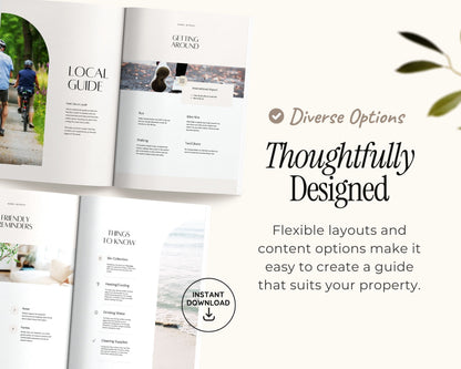 Modern Airbnb Welcome Guide Book Template, Printable