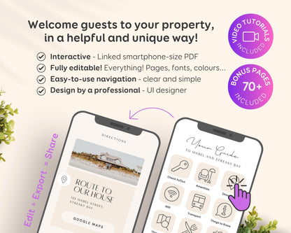 Printable & Digital Airbnb Welcome Book Canva Templates