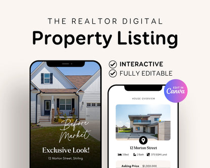 Real Estate Listing Guide: Modern Digital Flyer - Canva Editable Template RE1